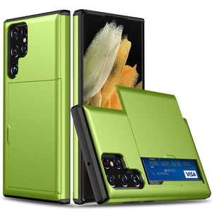 für Samsung Galaxy (3 Karten) Samsung Galaxy S22 Serie Mobile Phone cases Md Trade Austria Green For Galaxy S22 5G 