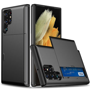 für Samsung Galaxy (3 Karten) Samsung Galaxy S22 Serie Mobile Phone cases Md Trade Austria Black For Galaxy S22 5G 