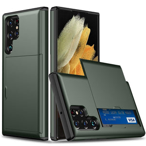 für Samsung Galaxy (3 Karten) Samsung Galaxy S22 Serie Mobile Phone cases Md Trade Austria Army Green For Galaxy S22 5G 