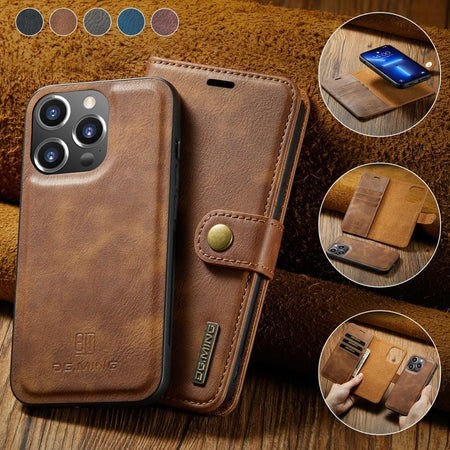 Abnehmbare Wallet-Leder Hülle für iPhone 14 Serie