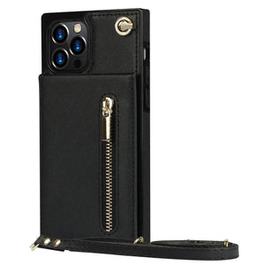 Reißverschluss Brieftasche iPhone Handyhülle - iPhone 12 Serie Handyhulle Handyhülle mit Kartenfach For iPhone 12Pro Max Black 