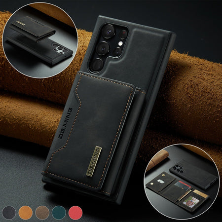 Handyhüllen mit magnetischem, abnehmbarem Kartenfach für Samsung Galaxy S22 Serie Handyhulle MD Trade Austria Black Samsung S22 