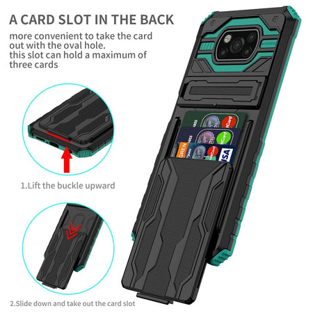 Handhülle mit abnehmbarem Kartenfach und Ständer für Xiaomi Redmi Poco Serie Mobile Phone cases Handyhülle mit Kartenfach 