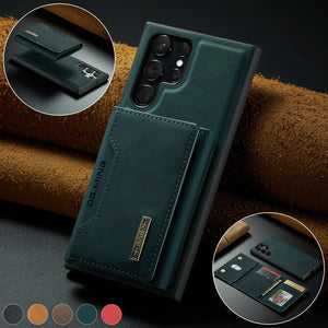 Handyhüllen mit magnetischem, abnehmbarem Kartenfach für Samsung Galaxy S22 Serie Handyhulle MD Trade Austria Green Samsung S22 