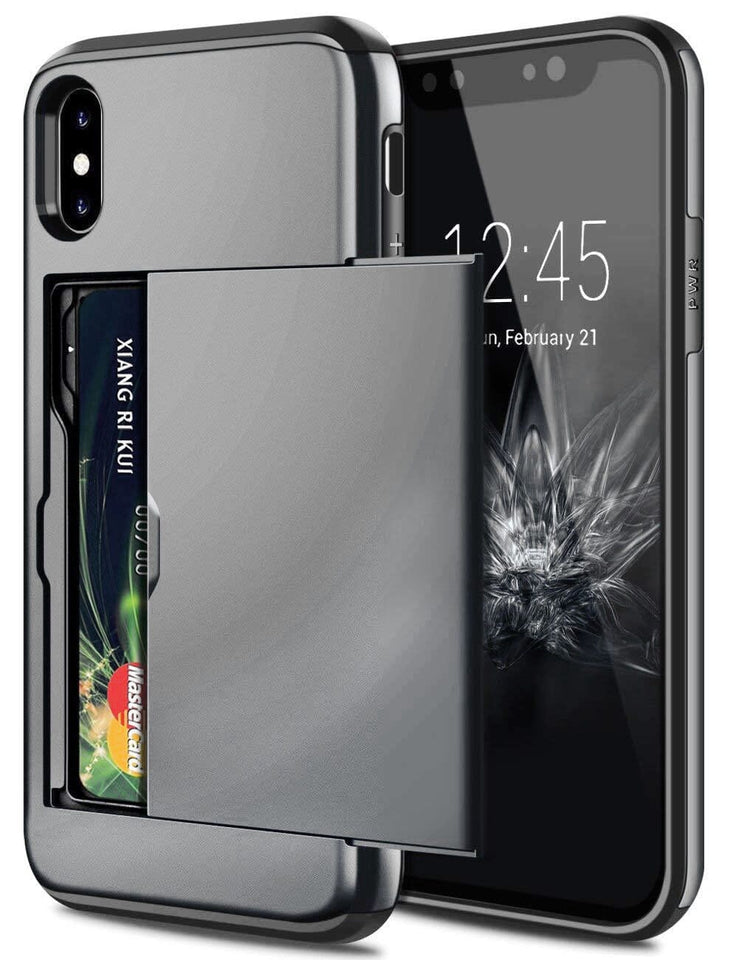 für Apple iPhone X Serie (2 Karten) Mobile Phone cases Md Trade Austria Gray For iPhone XS MAX 