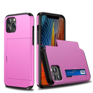 für Apple iPhone 6 Serie (2 Karten) Mobile Phone cases Handyhülle mit Kartenfach Purple For iPhone 6 Pius 