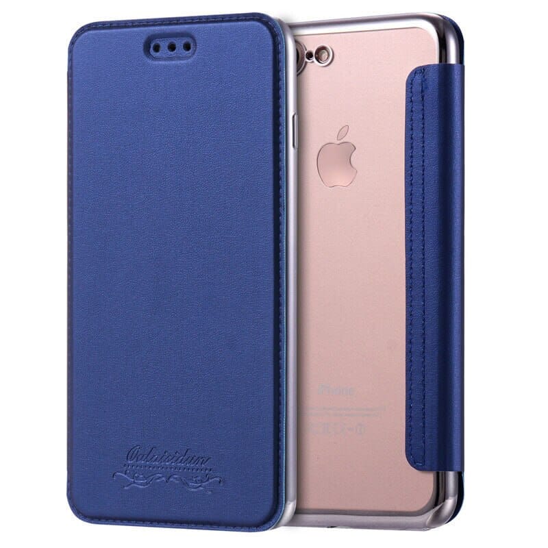 Flip Leder-Optik Handyhülle für iPhone 5 Serie