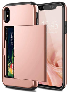 für Apple iPhone 8 Serie (2 Karten) Mobile Phone cases Handyhülle mit Kartenfach Rose Gold For iPhone 8Plus 