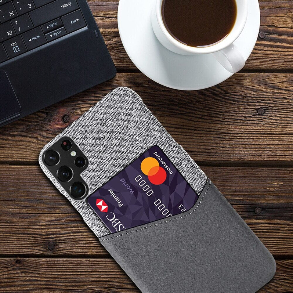 für Samsung 1 Karte (Lederoptik) Mobile Phone cases Md Trade Austria Gray For Galaxy S22 