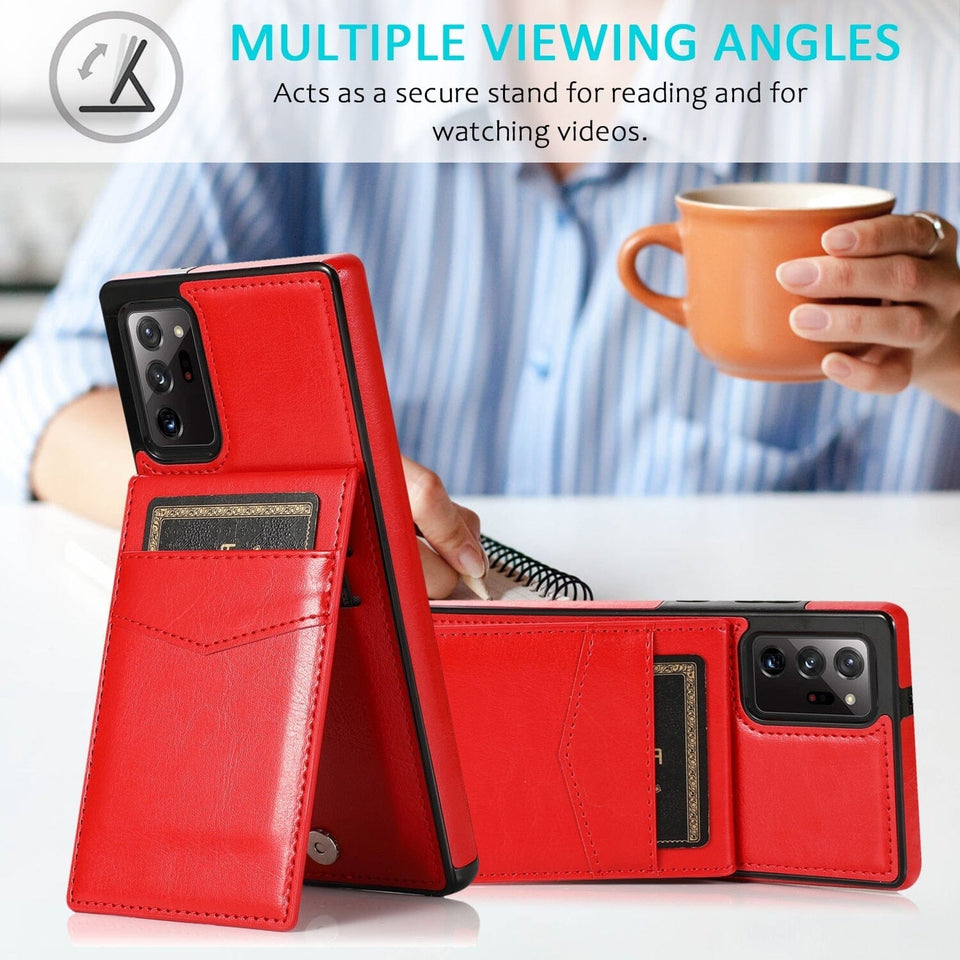 für Samsung Galaxy 5 Karten mit Standfuß (Lederoptik) - Samsung Galaxy Note 10 Serie Mobile Phone cases Handyhülle mit Kartenfach 