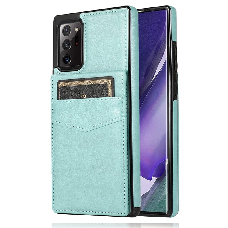 für Samsung Galaxy 5 Karten mit Standfuß (Lederoptik) - Samsung Galaxy Note 20 Serie Mobile Phone cases Handyhülle mit Kartenfach For Galaxy Note 8 Green 