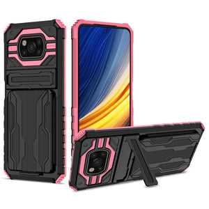 Handhülle mit abnehmbarem Kartenfach und Ständer für Xiaomi Redmi Poco Serie Mobile Phone cases Handyhülle mit Kartenfach Pink For Poco M4 Pro 5G 