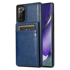 für Samsung Galaxy 5 Karten mit Standfuß (Lederoptik) - Samsung Galaxy Note 20 Serie Mobile Phone cases Handyhülle mit Kartenfach For Galaxy Note 8 Blue 