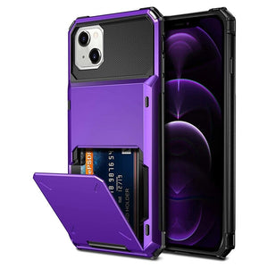 für Apple iPhone 8 Serie (5 Karten) Mobiltelefontaschen Handyhülle mit Kartenfach For 8 Plus Purple 