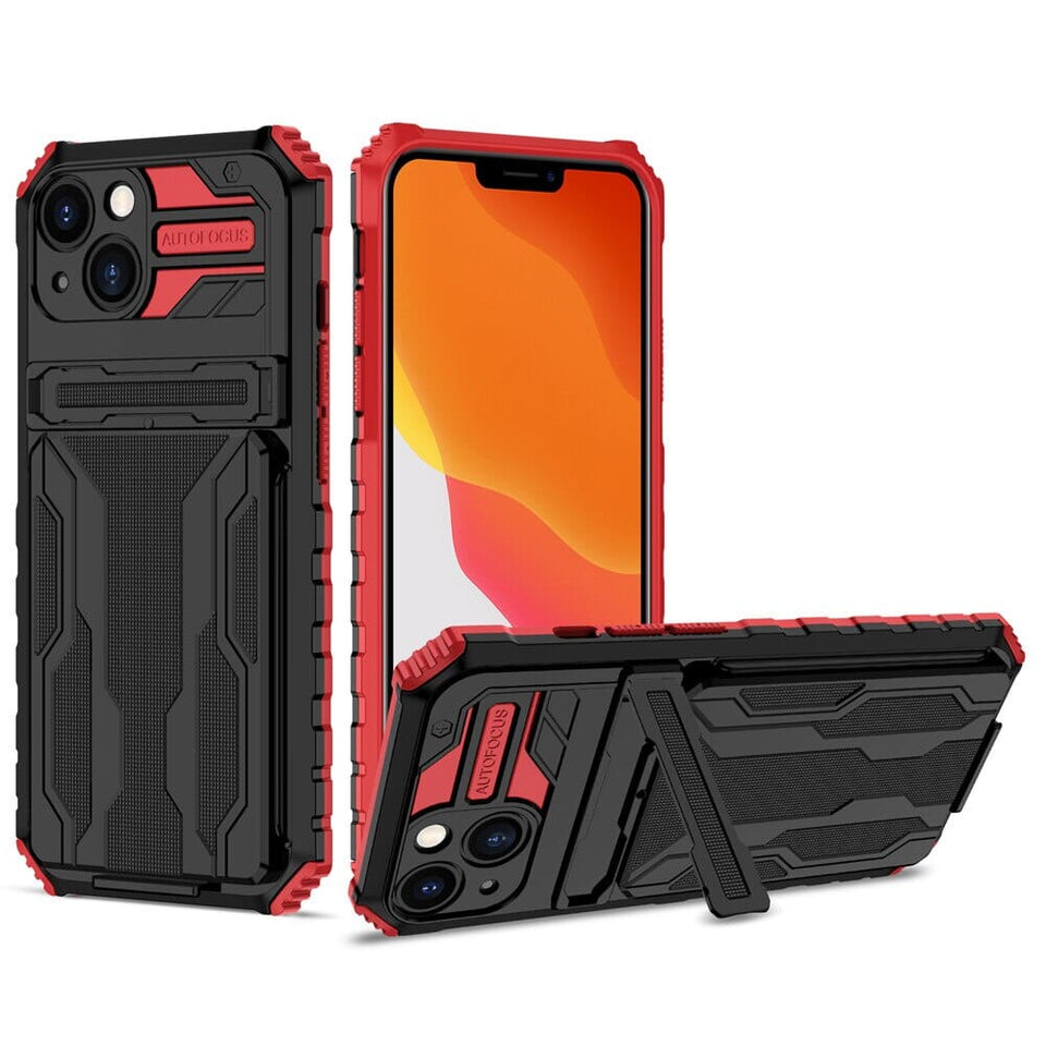 Handhülle mit abnehmbarem Kartenfach und Ständer für Apple iPhone 8 Serie Mobile Phone cases Md Trade Austria Red For iPhone 8 Plus 