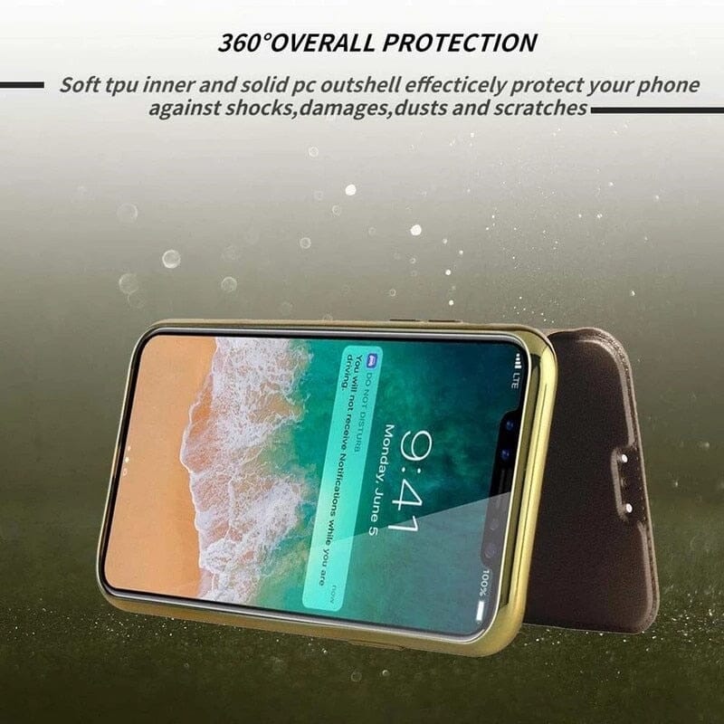 Flip Leder-Optik Handyhülle für iPhone 14 Serie