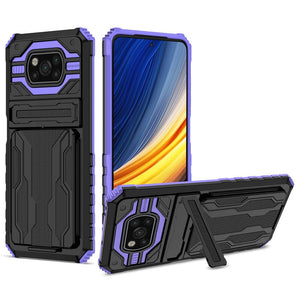 Handhülle mit abnehmbarem Kartenfach und Ständer für Xiaomi Redmi Poco Serie Mobile Phone cases Handyhülle mit Kartenfach Purple For Poco M4 Pro 5G 