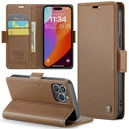 Abnehmbare Wallet-Leder Hülle für iPhone 16 Serie Mobiltelefontaschen Handyhülle mit Kartenfach Brown iPhone 16 Plus 