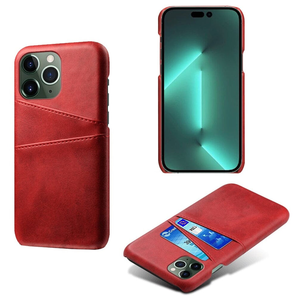 für Apple iPhone 2 Karten (Lederoptik modern) - iPhone SE Serie