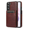 für Samsung Galaxy 5 Karten mit Standfuß (Lederoptik) - Samsung Galaxy S23 Serie Mobile Phone cases Handyhülle mit Kartenfach Brown For Galaxy S22 