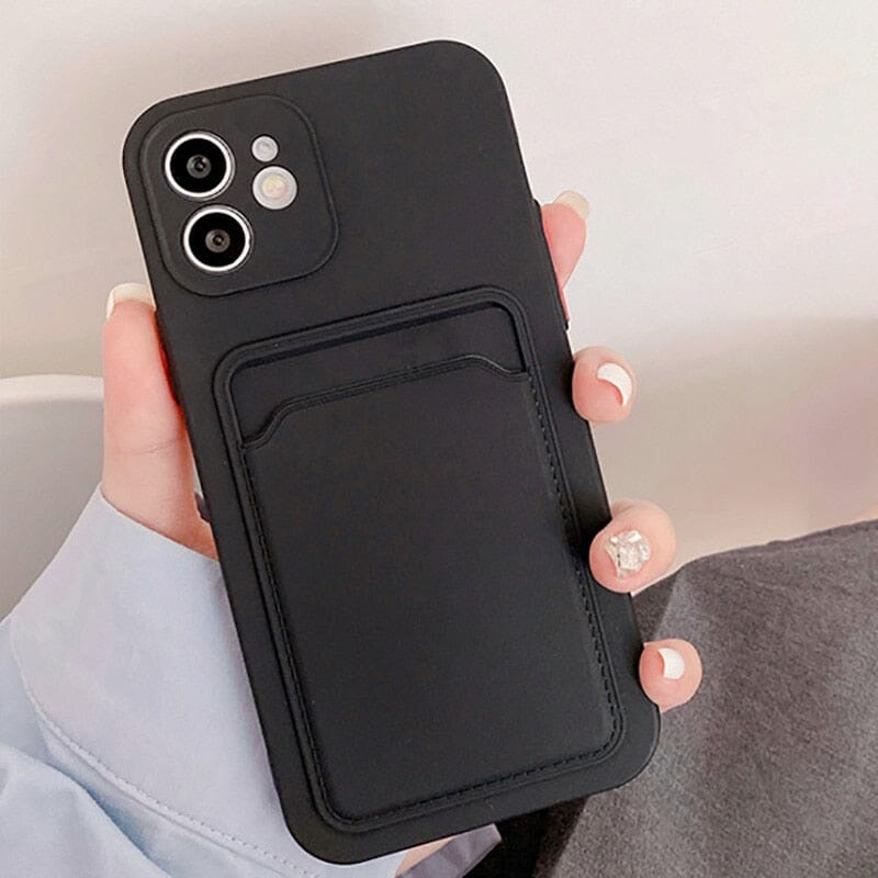 für Apple iPhone X Serie 1 Karte (Silikon) Mobiltelefontaschen Handyhülle mit Kartenfach For iPhone XR Black 