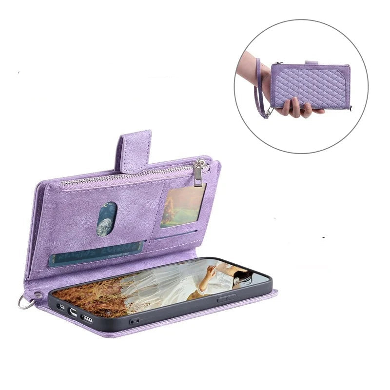 Luxuriöse Handyhülle aus weichem Leder für Samsung Galaxy S22 Serie Handyhulle Handyhülle mit Kartenfach 