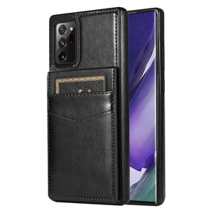 für Samsung Galaxy 5 Karten mit Standfuß (Lederoptik) - Samsung Galaxy Note 20 Serie Mobile Phone cases Handyhülle mit Kartenfach For Galaxy Note 8 Black 