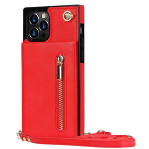 Reißverschluss Brieftasche iPhone Handyhülle - iPhone 8 Serie Handyhulle Handyhülle mit Kartenfach For iPhone 8 Red 