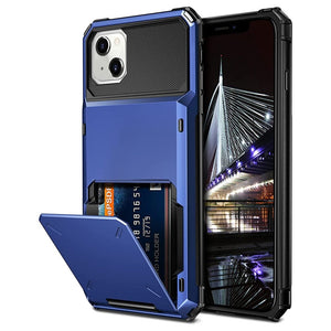 für Apple iPhone 8 Serie (5 Karten) Mobiltelefontaschen Handyhülle mit Kartenfach For 8 Plus Navy Blue 