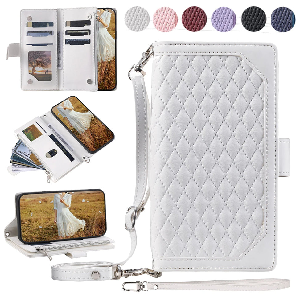 Luxuriöse Handyhülle aus weichem Leder für Samsung Galaxy S24 Serie Handyhulle Handyhülle mit Kartenfach 