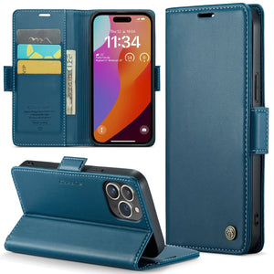 Abnehmbare Wallet-Leder Hülle für iPhone 16 Serie Mobiltelefontaschen Handyhülle mit Kartenfach Blue iPhone 16 Plus 