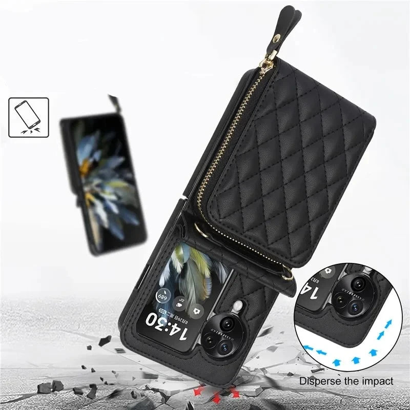 Luxuriöse Handyhülle aus weichem Leder für Oppo Find Serie Handyhülle mit Kartenfach 