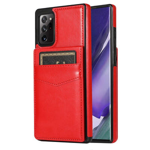 für Samsung Galaxy 5 Karten mit Standfuß (Lederoptik) - Samsung Galaxy Note 20 Serie Mobile Phone cases Handyhülle mit Kartenfach For Galaxy Note 8 Red 