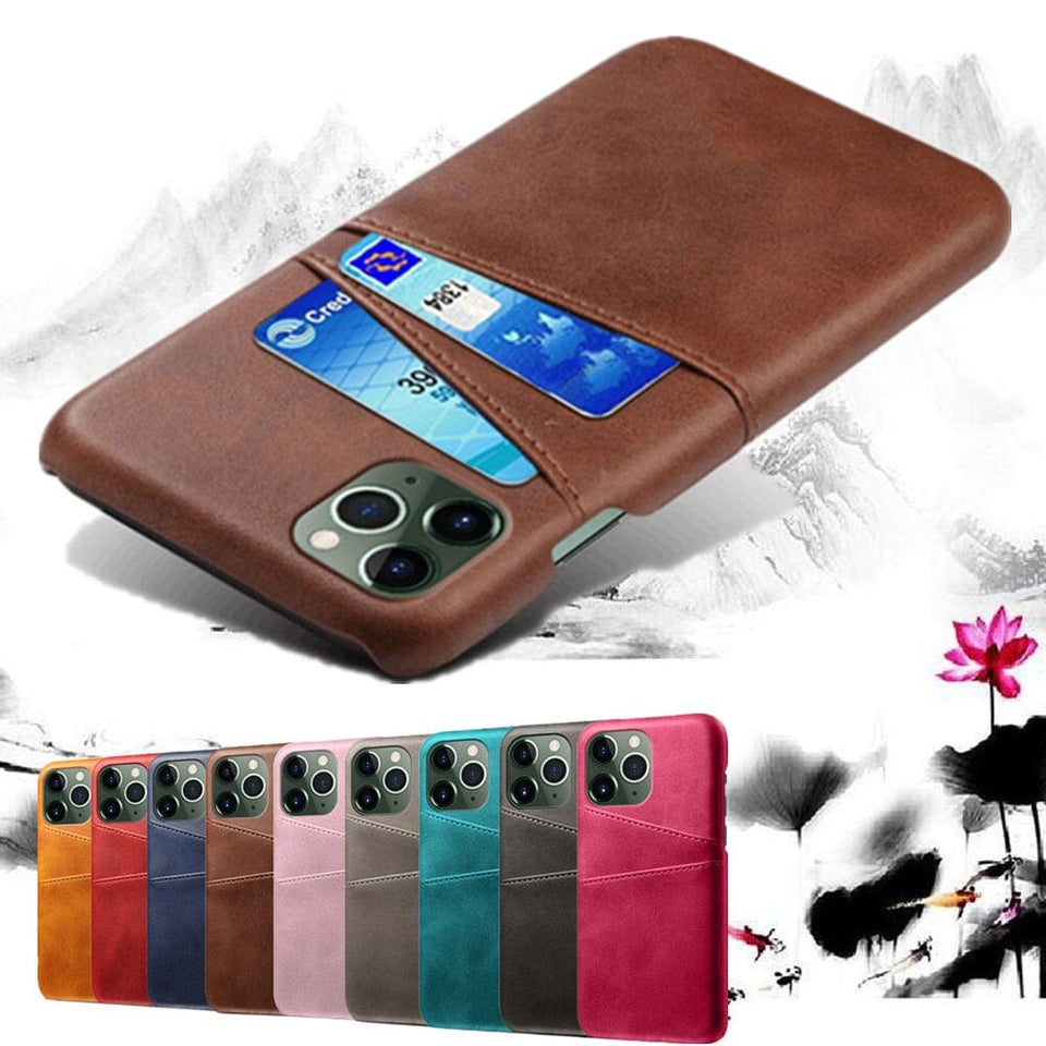 für Apple iPhone 2 Karten (Lederoptik modern) - iPhone 14 Serie