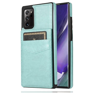 für Samsung Galaxy 5 Karten mit Standfuß (Lederoptik) Mobile Phone cases Handyhülle mit Kartenfach For Galaxy Note 8 Green 