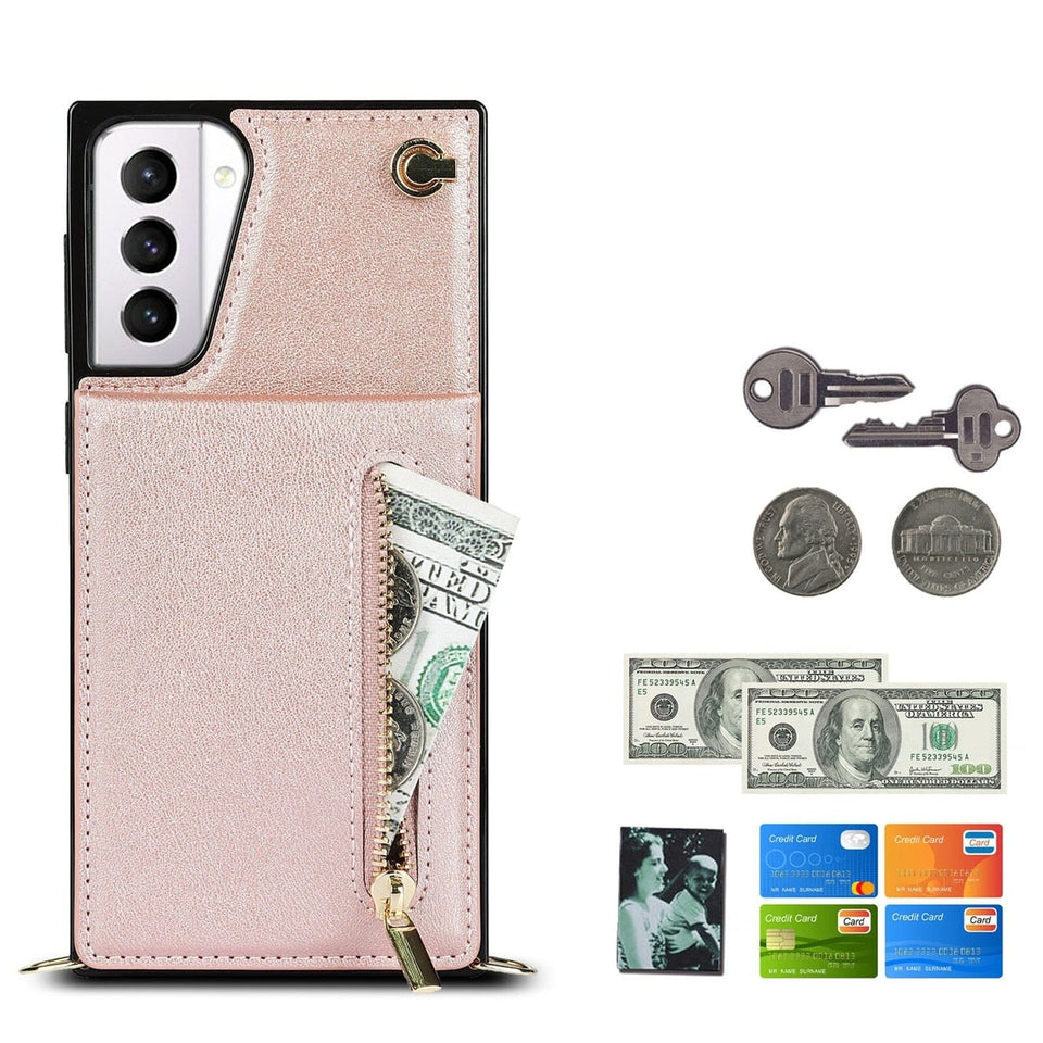 Reißverschluss Brieftasche Handyhülle für Samsung Handyhulle Handyhülle mit Kartenfach 