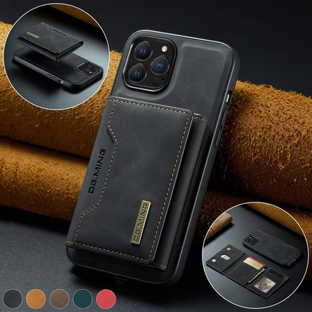 Handyhüllen mit magnetischem, abnehmbarem Kartenfach für Apple iPhone Handyhulle Handyhülle mit Kartenfach Black iPhone 13 Pro Max 