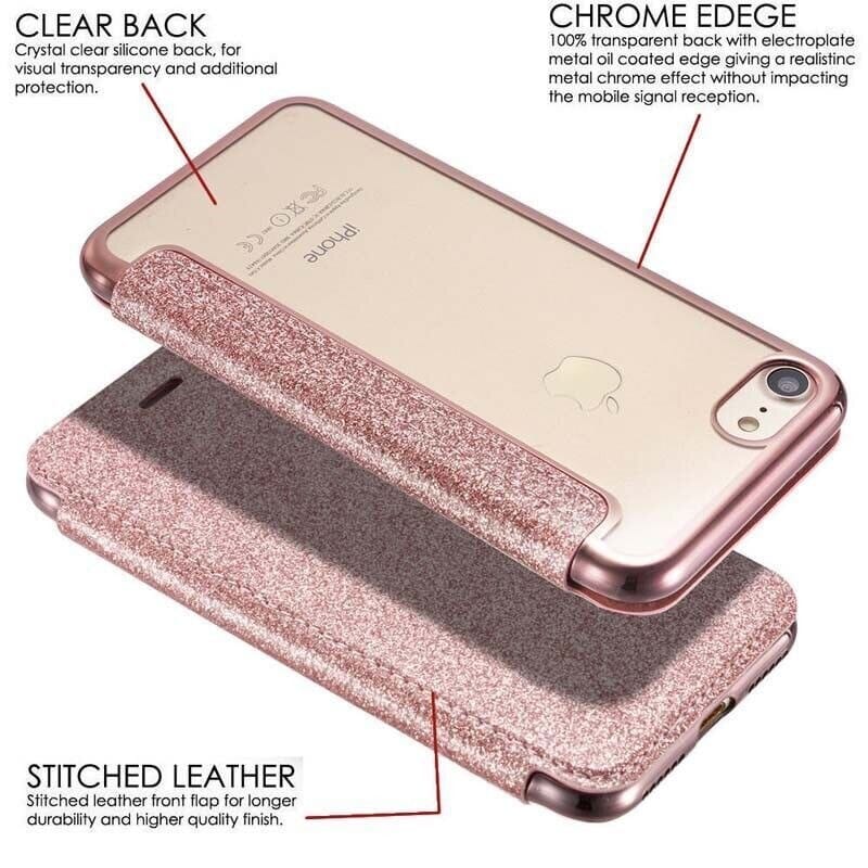 Bling Leder + TPU Handy Hülle für iPhone 7 Serie