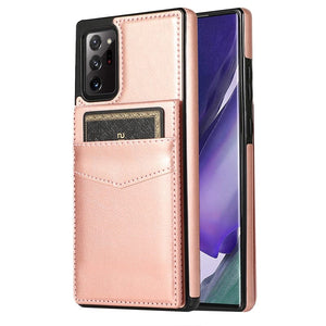 für Samsung Galaxy 5 Karten mit Standfuß (Lederoptik) Mobile Phone cases Handyhülle mit Kartenfach For Galaxy Note 8 Rose Gold 